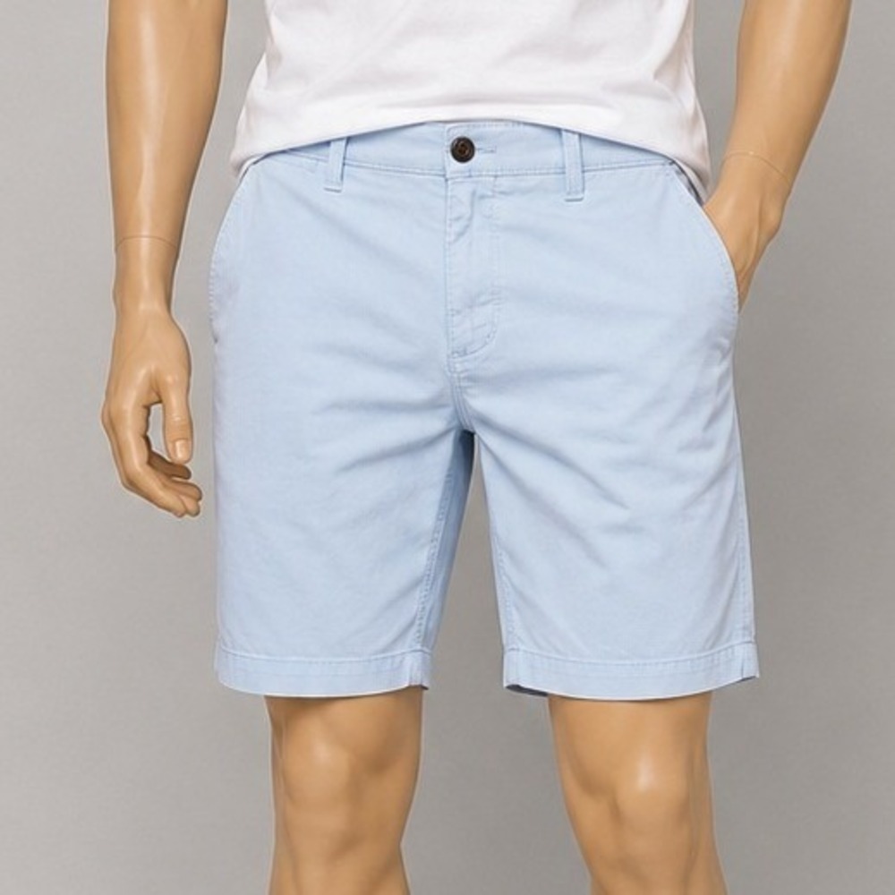 Sonoma Mens Chino Shorts Light Blue Casual Cotton Blend 30
